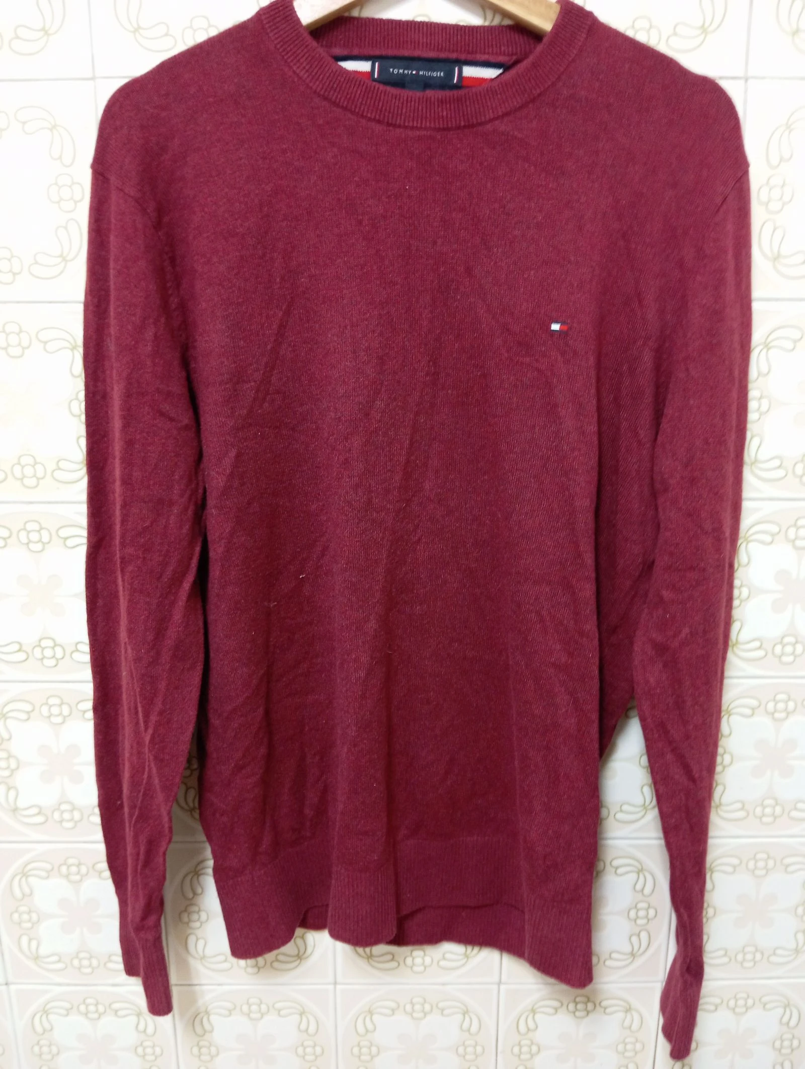 Jersey Tommy Hilfiger burdeos Pima Cotton M